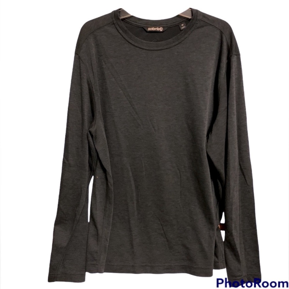 Solaris shirt men’s crew neck long sleeve base layer shirt wool blend grey M